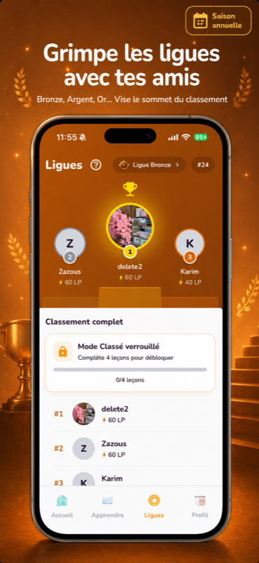 Grimpe les ligues avec tes amis